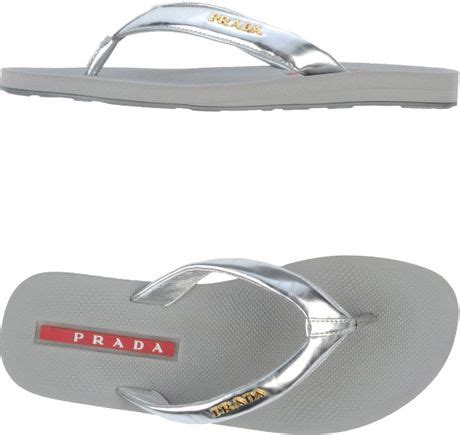 prada clogs flats|Prada silver flip flops.